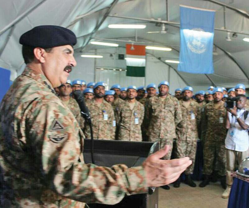 general raheel sharif addresses the pakistan army contingent deployed under un mission in ivory coast photo ispr