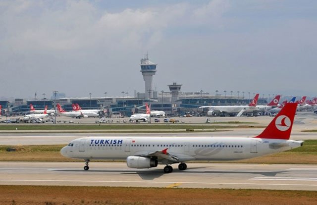 turkish airlines plane about to take off at the ataturk airport in istanbul may 15 2013 photo afp