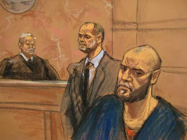 muhanad mahmoud al farekh r appears with his defense lawyer sean maher c in federal court in brooklyn new york january 7 2016 in this courtroom sketch photo reuters muhanad mahmoud al farekh r appears with his defense lawyer sean maher c in federal court in brooklyn new york january 7 2016 in this courtroom sketch photo reuters