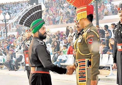 first sikh ranger takes part in flag lowering ceremony at wagah border