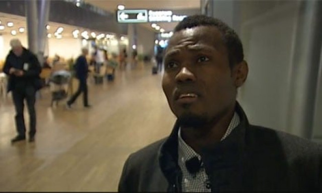 marius youbi flew home to cameroon on january 7 under an expulsion order requiring him to leave denmark by january 8 screenshot dr youtube marius youbi flew home to cameroon on january 7 under an expulsion order requiring him to leave denmark by january 8 screenshot dr youtube