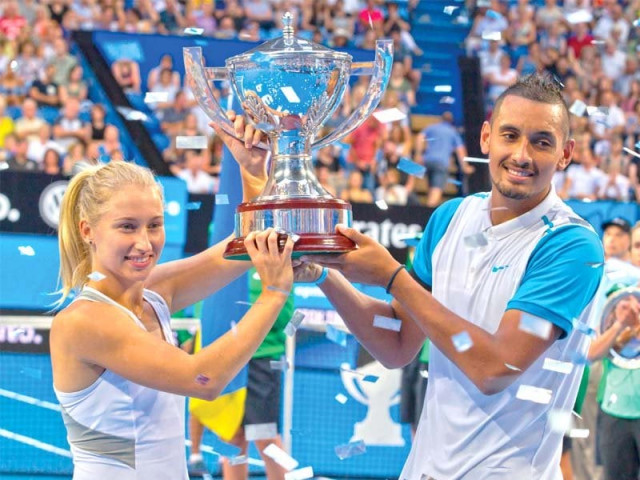world number 36 gavrilova upset the 19th ranked svitolina in straight sets after which kyrgios used his booming serve to good effect to cruise past dolgopolov photo afp