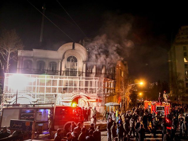 iranian protesters set fire to the saudi embassy in tehran during a demonstration against the execution of prominent shia muslim cleric nimr al nimr by saudi authorities on january 2 2016 photo afp iranian protesters set fire to the saudi embassy in tehran during a demonstration against the execution of prominent shia muslim cleric nimr al nimr by saudi authorities on january 2 2016 photo afp