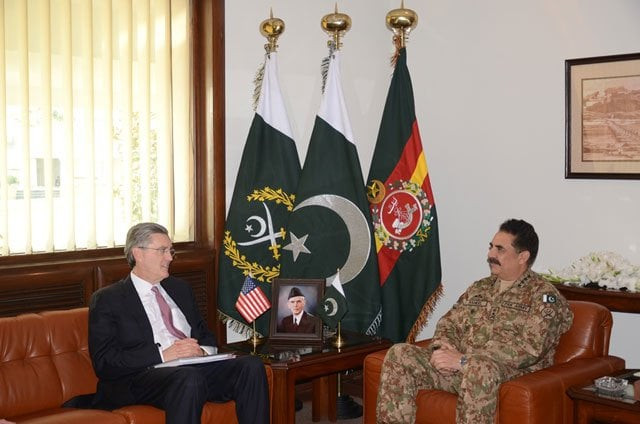 army chief general raheel sharif meets us special representative for afghanistan and pakistan richard olson in rawalpindi on january 11 2016 photo ispr army chief general raheel sharif meets us special representative for afghanistan and pakistan richard olson in rawalpindi on january 11 2016 photo ispr