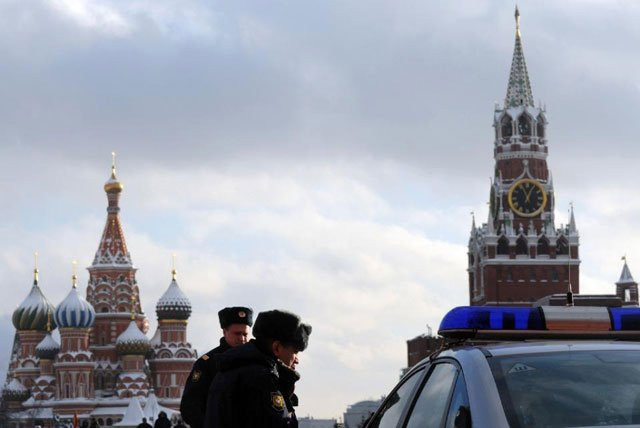 russian police patrol the red square in moscow photo afp russian police patrol the red square in moscow photo afp