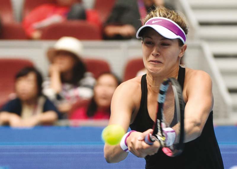 in her first match upon return bouchard lost just 14 points on serve in her first win in three attempts against the more experienced american photo afp