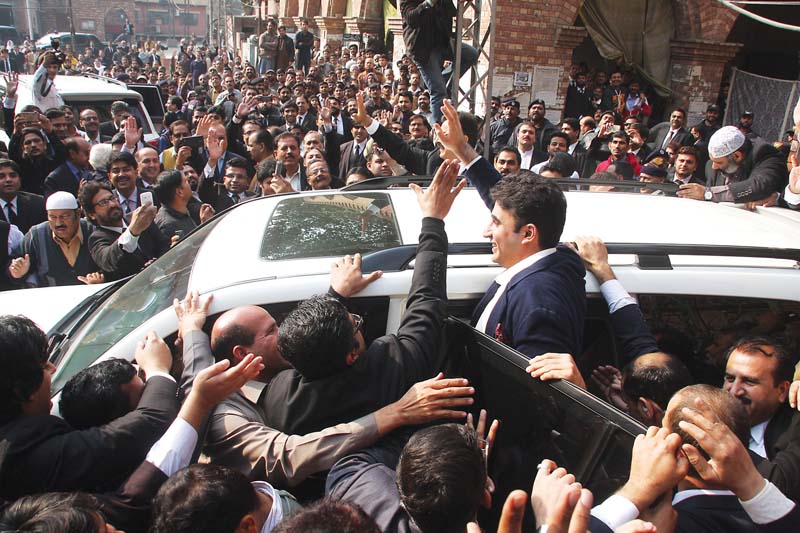 bilawal at the lhcba on monday photo abid nawaz express