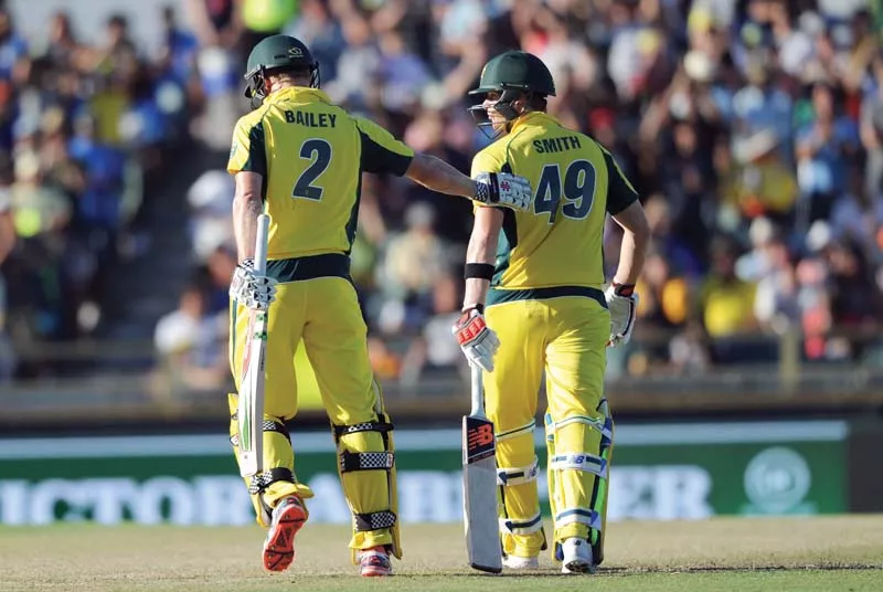bailey and smith came together with australia in trouble at 2 21 but their 242 run stand ensured they chased down the 310 run target with room to spare photo afp bailey and smith came together with australia in trouble at 2 21 but their 242 run stand ensured they chased down the 310 run target with room to spare photo afp