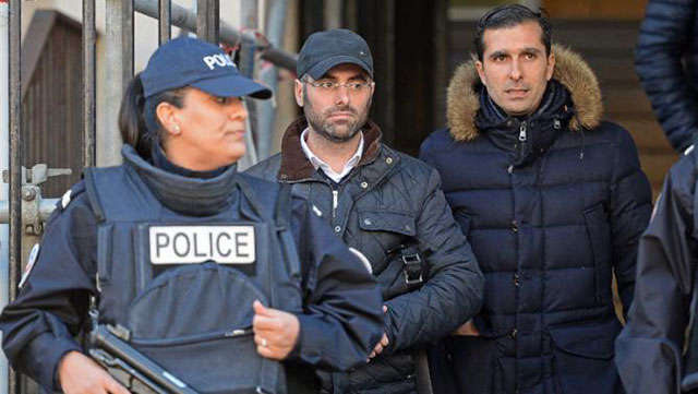 benjamin amsellem c a jewish teacher stabbed by a 15 year old with a machete leaves the main police headquarters in marseille on january 12 2016 photo afp