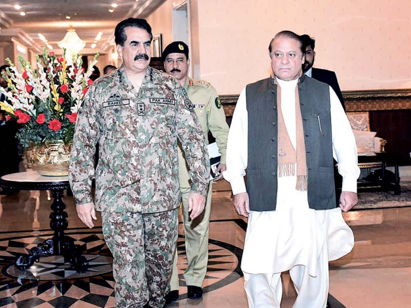 pm nawaz sharif and coas raheel sharif come to attend the high level meeting on security situation photo online