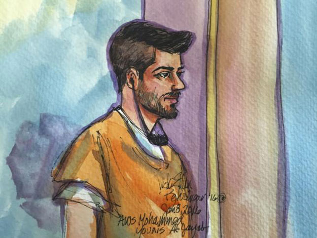 aws mohammed younis al jayab is shown in this courtroom sketch appearing in federal court in sacramento california january 8 2016 photo reuters