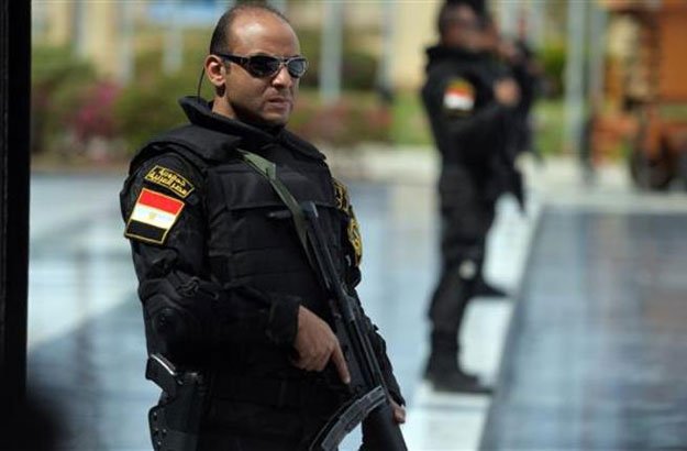 egyptian police standing guard photo afp file