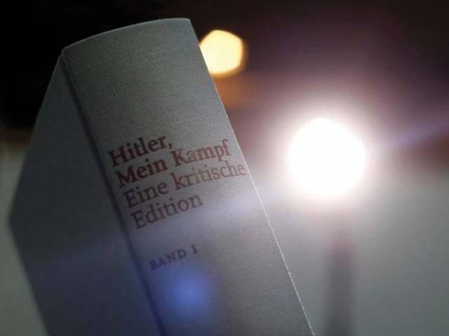 a copy of the book was displayed for media prior to a news conference in munich germany on january 8 photo reuters