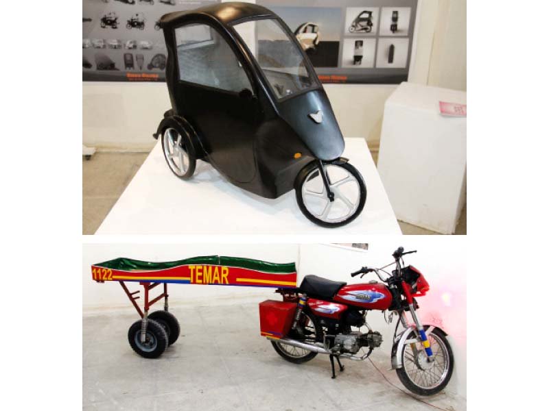 a smart bike and a first responder for congested areas on display photo ayesha mir express