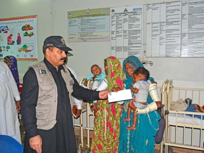 bahria foundation relief team visited district headquarter hospital mithi photo express