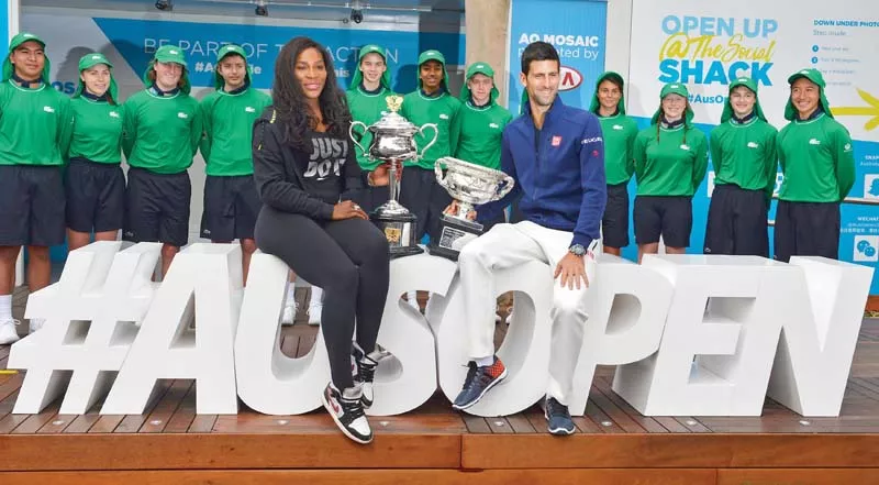 defending champions serena and djokovic pose with their trophies ahead of the australian open which is scheduled to begin on january 18 photo afp defending champions serena and djokovic pose with their trophies ahead of the australian open which is scheduled to begin on january 18 photo afp