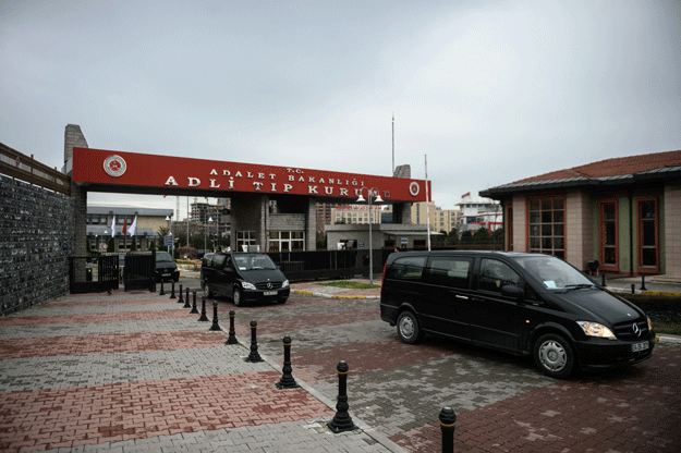 hearses carrying coffins of the victims of the january 12 suicide attack leave the forensic building in istanbul on january 16 2016 photo afp