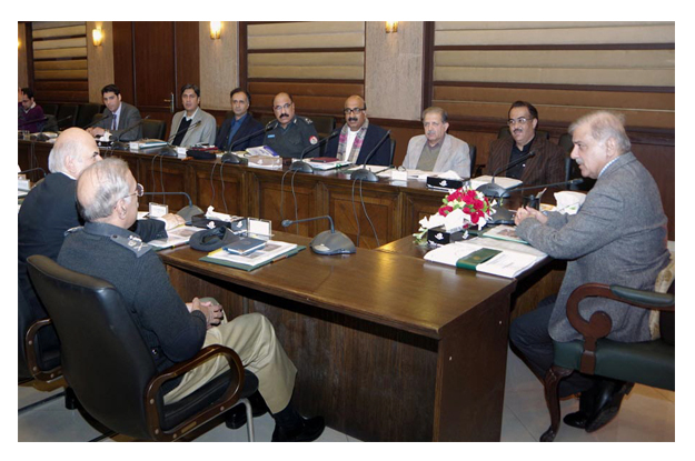 chief minister shahbaz sharif chairing a meeting convened to review the programme s second phase photo inp