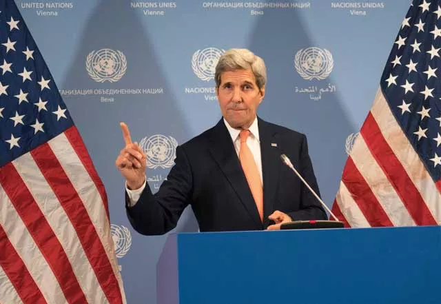 us secretary of state john kerry gestures during a press conference at the e3 eu 3 and iran talks at the international atomic energy agency headquarters in vienna on january 16 2016 photo afp us secretary of state john kerry gestures during a press conference at the e3 eu 3 and iran talks at the international atomic energy agency headquarters in vienna on january 16 2016 photo afp