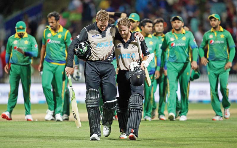 williamson and guptill made 171 in reply to pakistan s 169 to register the biggest partnership in t20i history photo afp