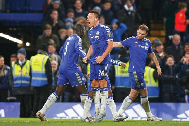 john terry s own goal and injury time equaliser made him only the third player this season troy deeney against manchester united and olivier giroud against sunderland to score at both ends photo afp