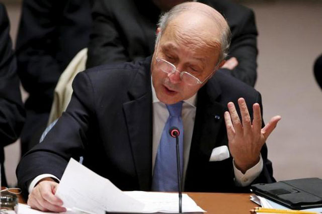 french foreign minister laurent fabius speaks to members of the security council at the united nations headquarters in manhattan new york december 18 2015 photo reuters