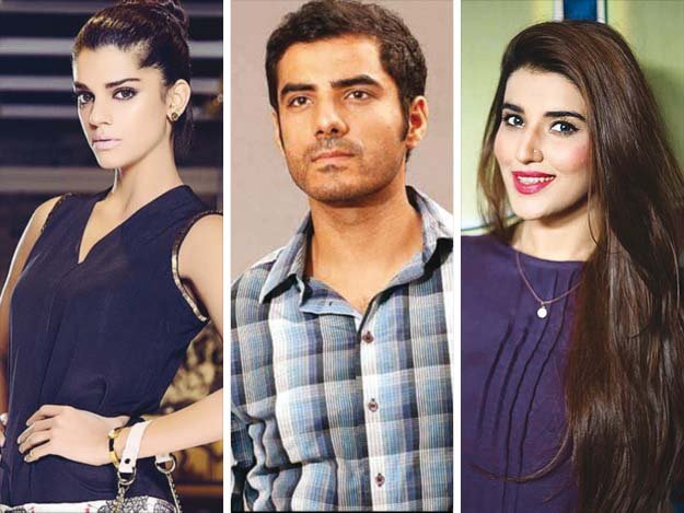 film stars sanam saeed adeel hussain and hareem farooq have been roped in for the lead roles photos file