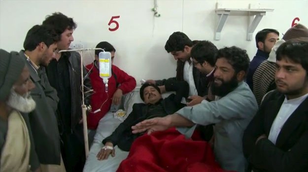 relatives and friends surround a man injured in a militant attack at the bacha khan university at a hospital in charsadda in this still image taken from a video on january 20 2016 photo reuters