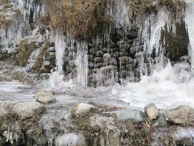 a stream with icicles situated 10 kilometres from gilgit photo shabbir mir express a stream with icicles situated 10 kilometres from gilgit photo shabbir mir express