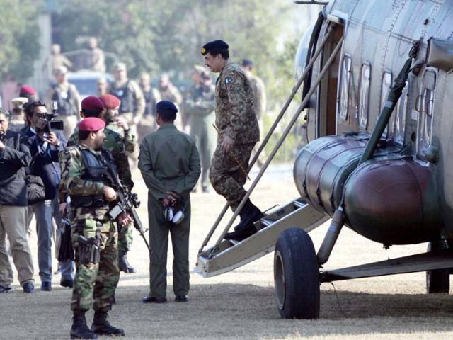 army chief general raheel sharif arrives at the bacha khan university photo afp