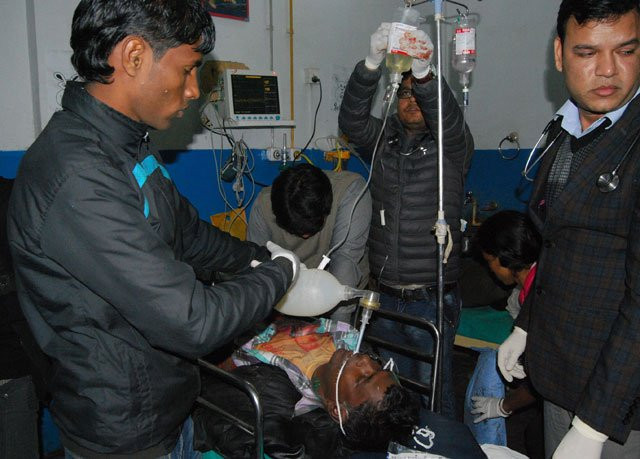 nepalese doctors treat a protestor who was injured during a demonstration in biratnagar southeast of kathmandu on january 21 2016 photo afp nepalese doctors treat a protestor who was injured during a demonstration in biratnagar southeast of kathmandu on january 21 2016 photo afp