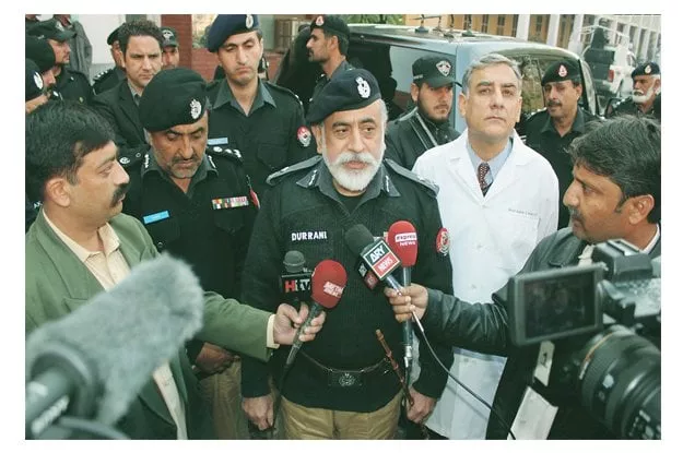 k p igp nasir khan durrani talking to media afer visiting lady reading hospital lrh photo nni k p igp nasir khan durrani talking to media afer visiting lady reading hospital lrh photo nni