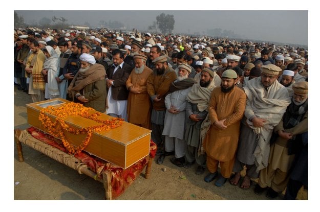 people offering funeral prayers of student martyred in terrorist attack at bacha khan university photo ppi