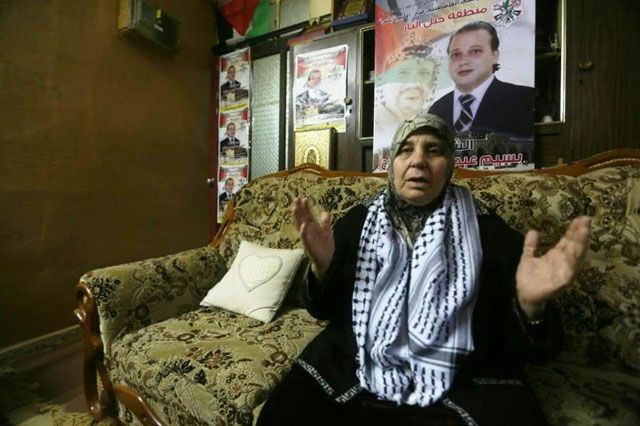 the mother of bassim salah at their family home in nablus on january 3 2016 photo afp