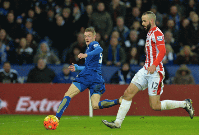jamie vardy scores leicester city 039 s second goal at king power stadium in leicester england on january 23 2016 photo afp jamie vardy scores leicester city 039 s second goal at king power stadium in leicester england on january 23 2016 photo afp