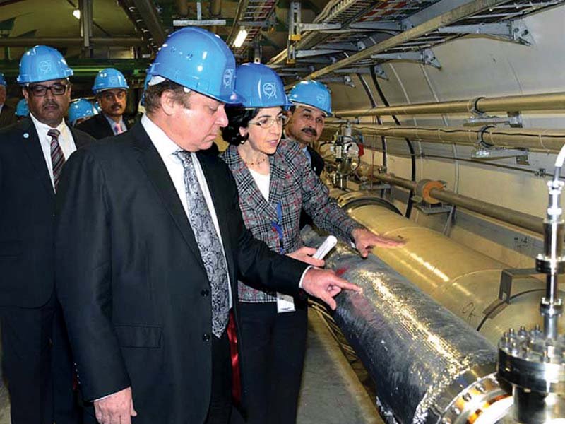 pm nawaz inspects the research facility at cern laboratory in geneva photo app