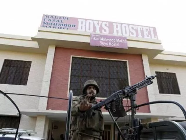 a soldier stands guard at the entrance to a dormitory where a militant attack took place in bacha khan university in charsadda pakistan january 20 2016 a soldier stands guard at the entrance to a dormitory where a militant attack took place in bacha khan university in charsadda pakistan january 20 2016