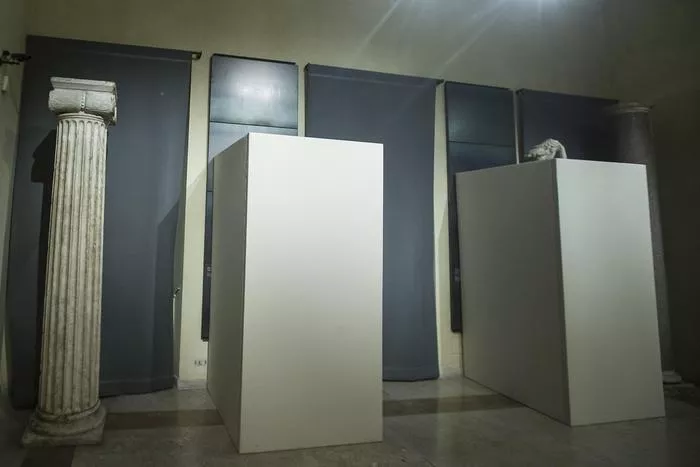 picture shows the covered sculptures in italy 039 s museum during iranian president visit to the country photo courtesy ansa picture shows the covered sculptures in italy 039 s museum during iranian president visit to the country photo courtesy ansa