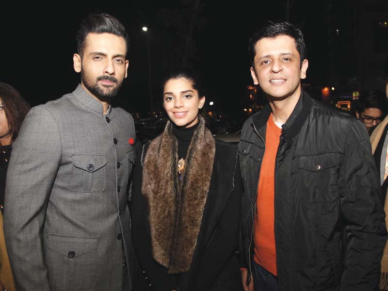 lead actors sanam saeed and mohib mirza pictured with music director ali sher at the launch event photo publicity