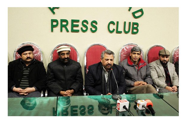 abbottabad district nazim sardar sher bahadur addressing a press conference at abbotabad press club photo online