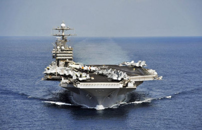 iranian drone flew over us aircraft carrier operating in gulf us navy