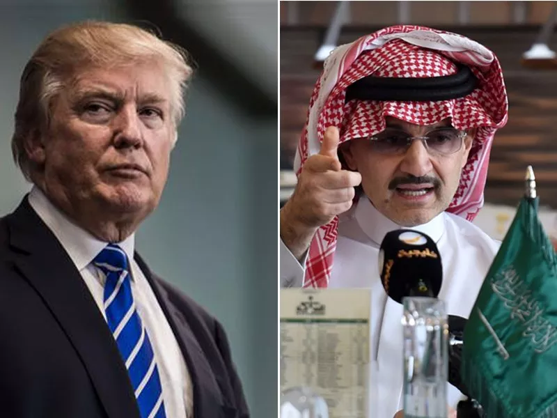 donald trump l saudi prince alwaleed bin talal photos afp donald trump l saudi prince alwaleed bin talal photos afp