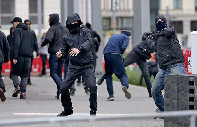 a file photo of clash during a protest in the german city of leipzig photo afp