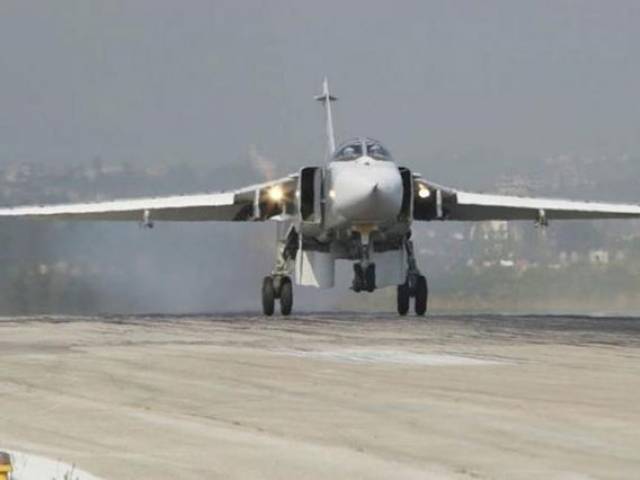 a sukhoi su 24 fighter jet lands at the hmeymim air base near latakia syria in this handout photograph released by russia 039 s defence ministry november 7 2015 photo reuters
