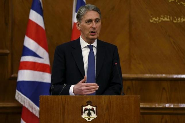 britain 039 s foreign secretary philip hammond speaks during a joint news conference with jordan 039 s foreign minister nasser judeh at the foreign ministry in amman jordan february 1 2016 photo reuters