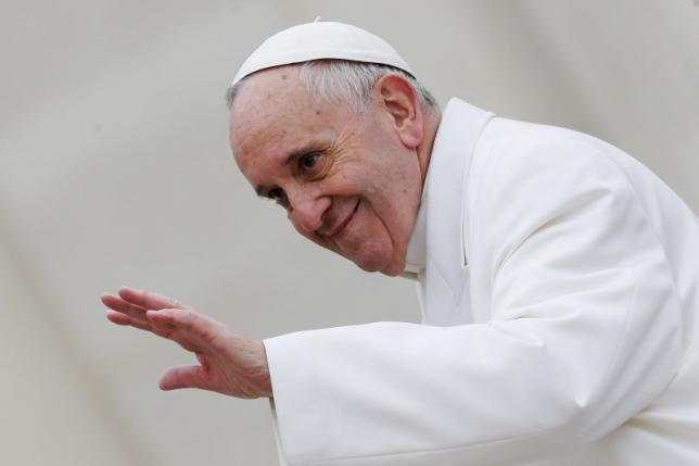 pope francis waves as he arrives to attend the first monthly jubilee audience in saint peter 039 s square at the vatican january 30 2016 photo reuters