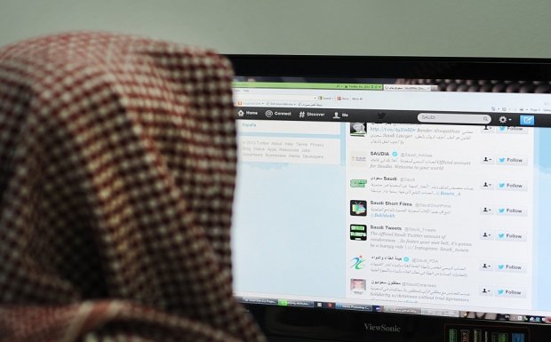 a saudi man browses through twitter on his desktop in riyadh on 30 january 2013 photo afp