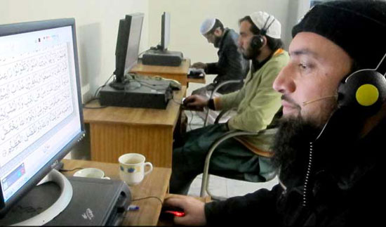 danish raza 28 a teacher at an online islamicteaching centre in islamabad helps a student from united states read the quran over skype last month photo washington post