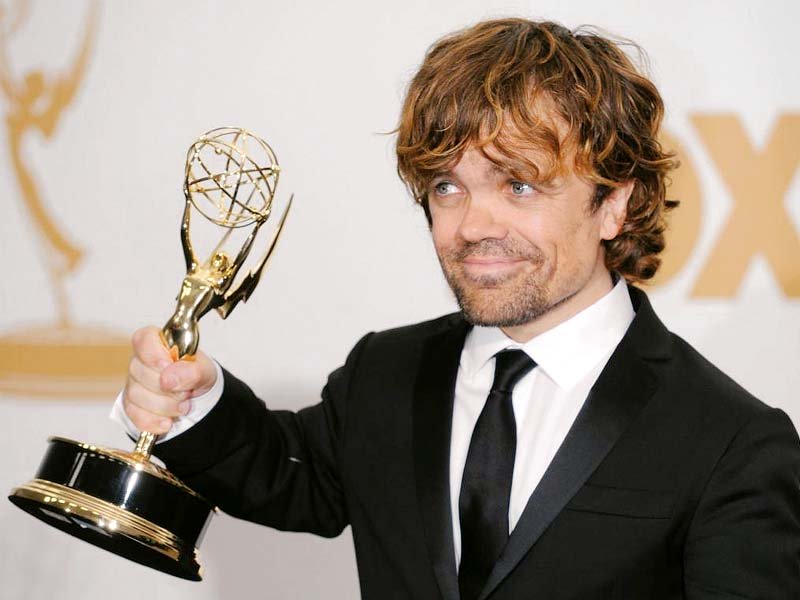 dinklage with the emmy award for best supporting actor photo file