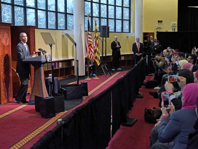 obama in mosque visit says an attack on islam is an attack on all faiths